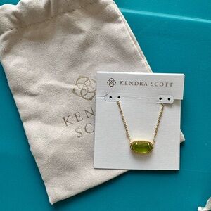 Kendra Scott Gold Elisa Necklace with Green Stone (August Birthstone)